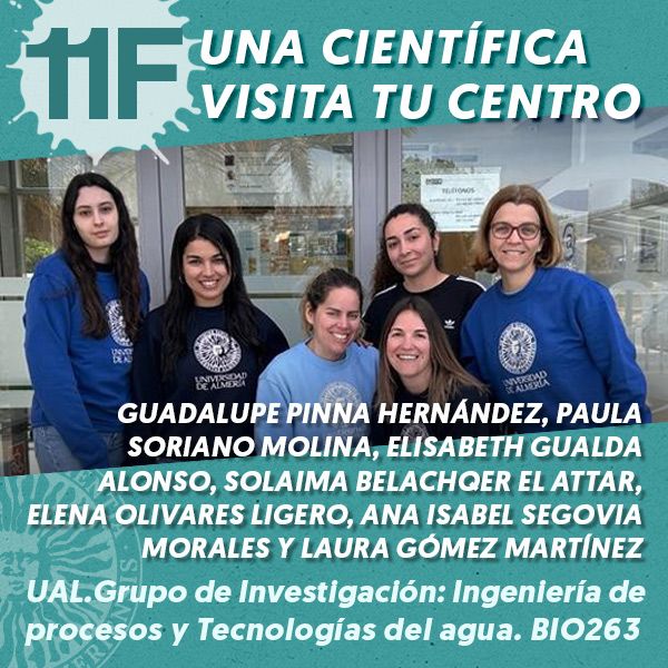 11F Una Científica Visita tu Centro: Guadalupe Pinna Hernández, Paula Soriano Molina, Elisabeth Gualda Alonso, Solaima Belachqer El Attar, Elena Olivares Ligero, Ana Isabel Segovia Morales y Laura Gómez Martínez