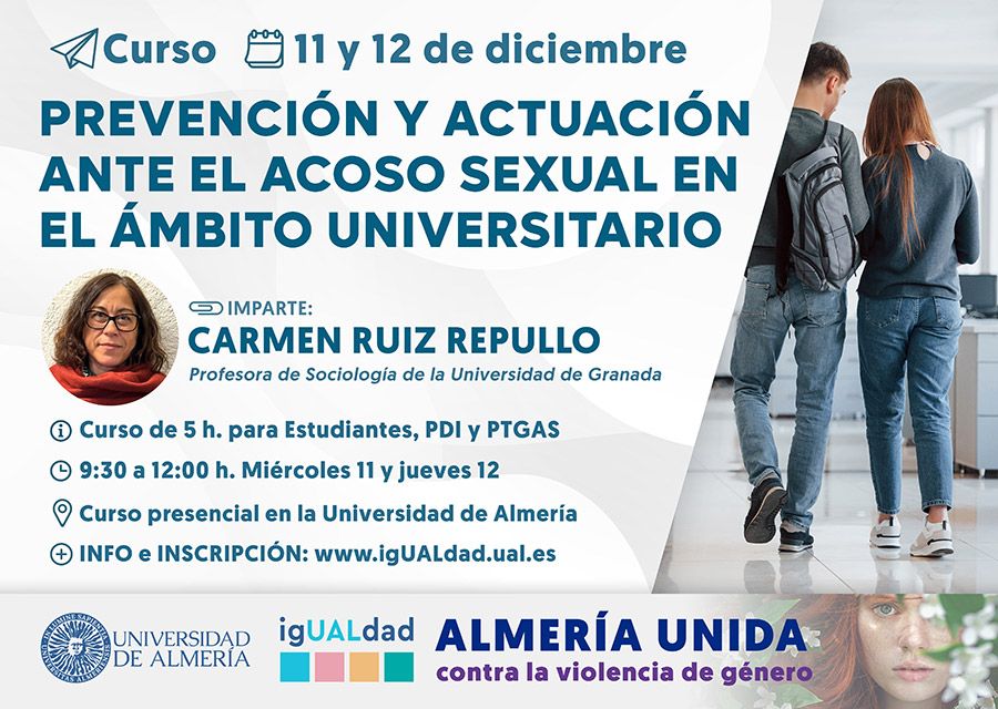 igUALdad: Cartel Curso: Prevención y Actuación ante el Acoso Sexual en el Ámbito Universitario. 11 y 12 Diciembre 2024