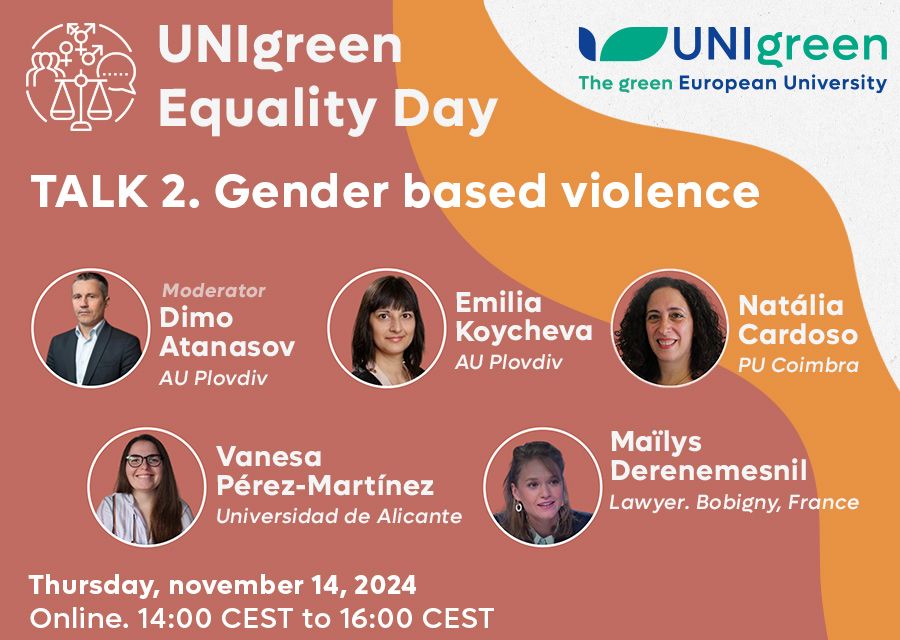 UNIgreen Equity Days. Talk 2: Gender based violence. November 14, 2024